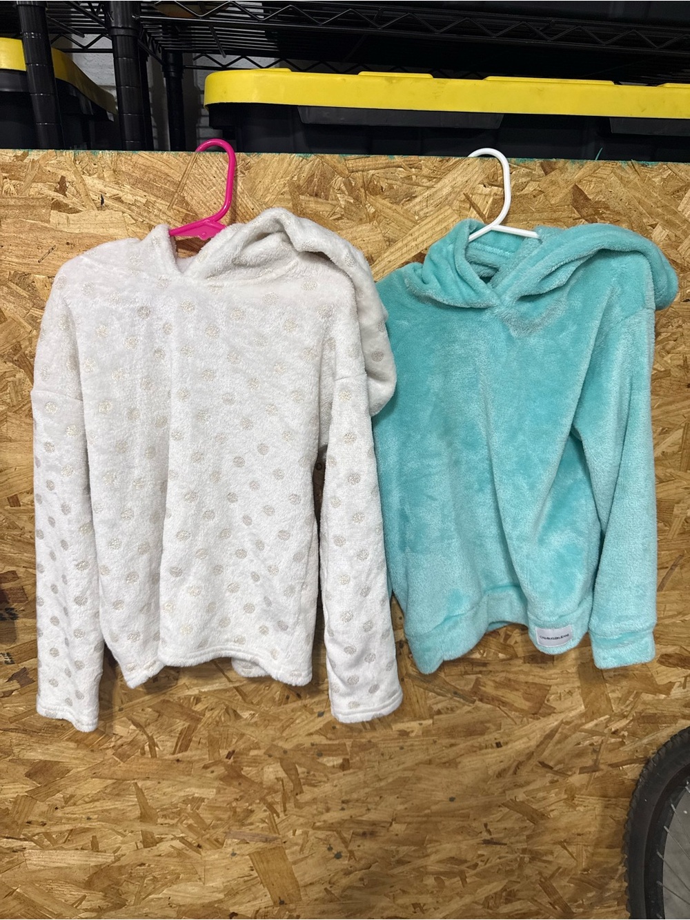 Cozy Plush Hoodie Sweater - Cream & Aqua (Set)
